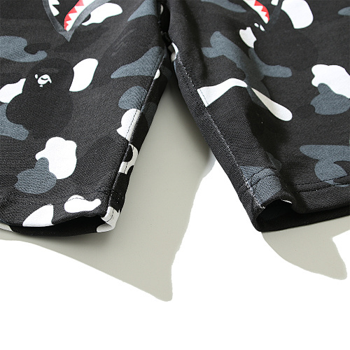 EM Sneakers BAPE City Shark Camo Sweat Shorts Black #505