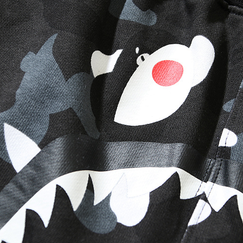 EM Sneakers BAPE City Shark Camo Sweat Shorts Black #505