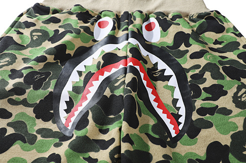 EM Sneakers BAPE Classic Camouflage Shark Shorts #8669 Green