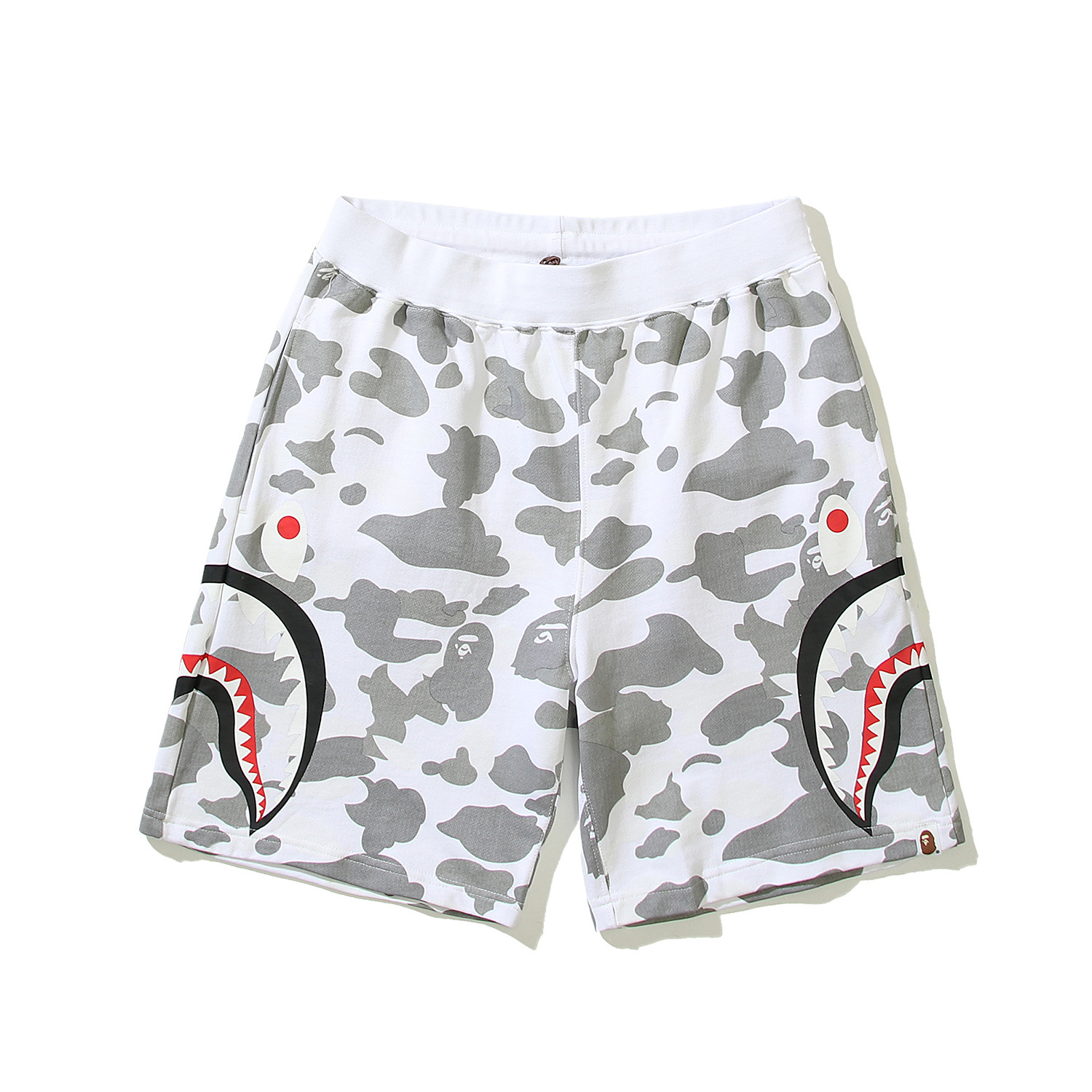 EM Sneakers BAPE City Camo Shark Sweat Shorts White #8008