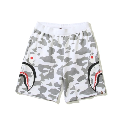 EM Sneakers BAPE City Camo Shark Sweat Shorts White #8008 02