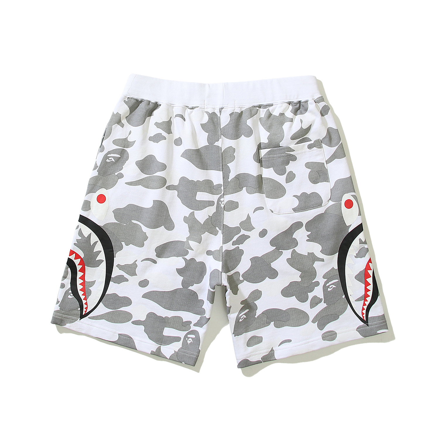 EM Sneakers BAPE City Camo Shark Sweat Shorts White #8008