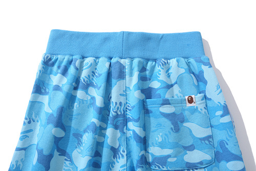 EM Sneakers BAPE Fire Camo Sweat Shorts Blue #8711