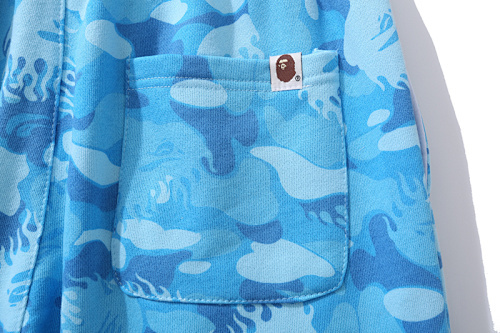 EM Sneakers BAPE Fire Camo Sweat Shorts Blue #8711