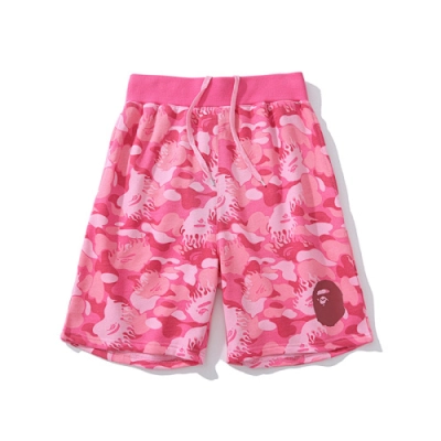 EM Sneakers BAPE Fire Camo Sweat Shorts Pink #8711 01