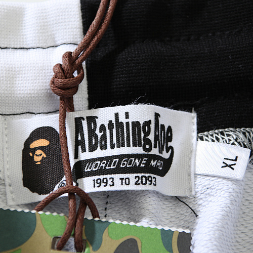 EM Sneakers BAPE Shark Camouflage Black and White Patchwork Shorts #507