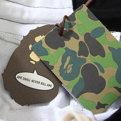 EM Sneakers BAPE Shark Camouflage Black and White Patchwork Shorts #507