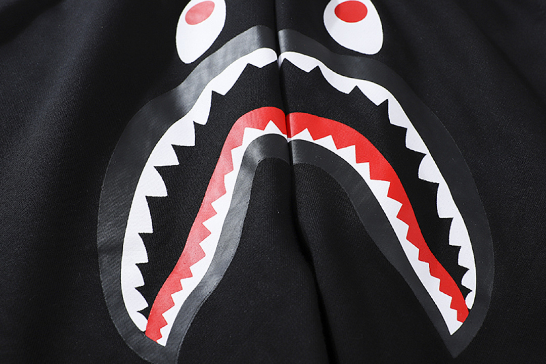 EM Sneakers BAPE Shark Wide Sweat Shorts Black