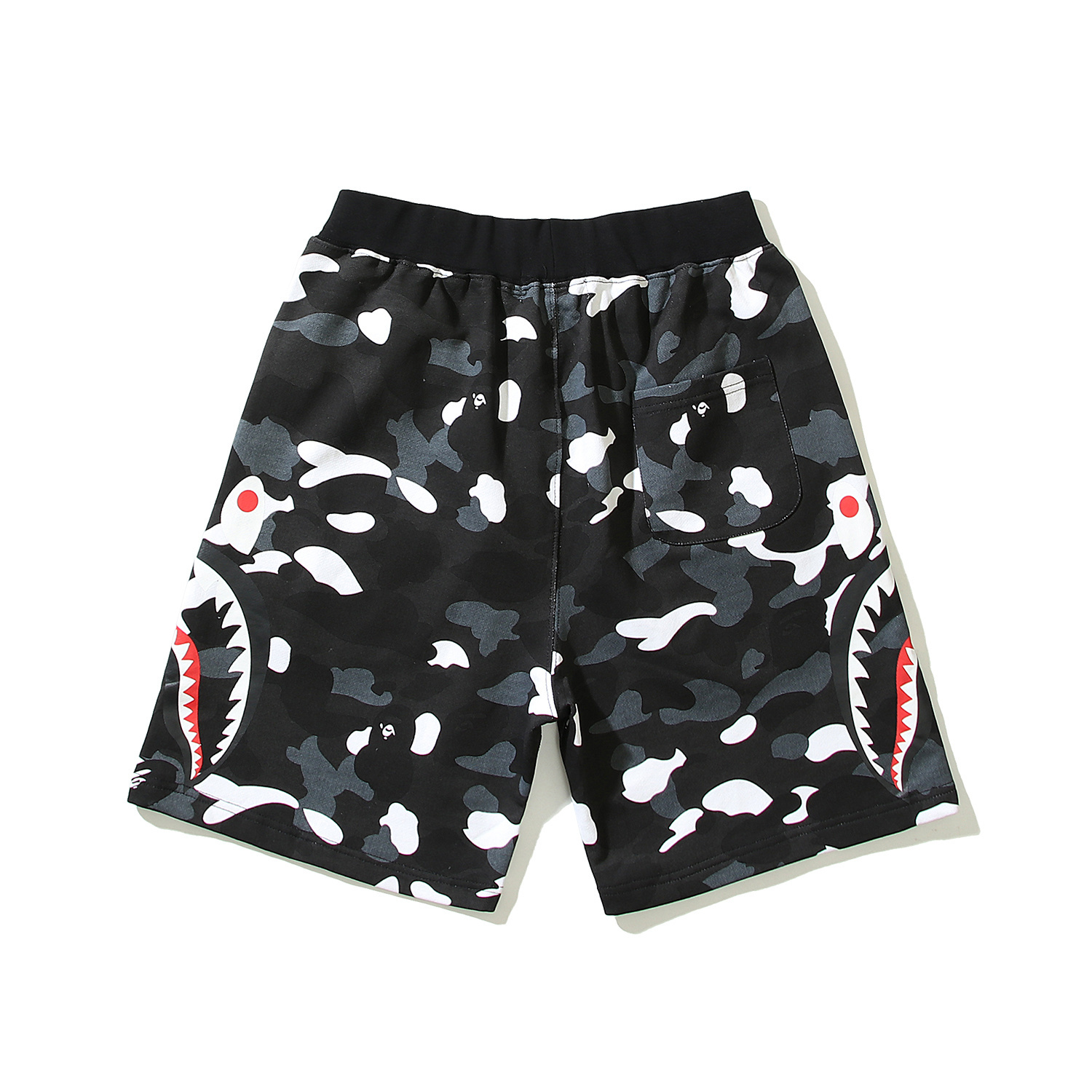 EM Sneakers BAPE City Camo Shark Sweat Shorts Black #8008