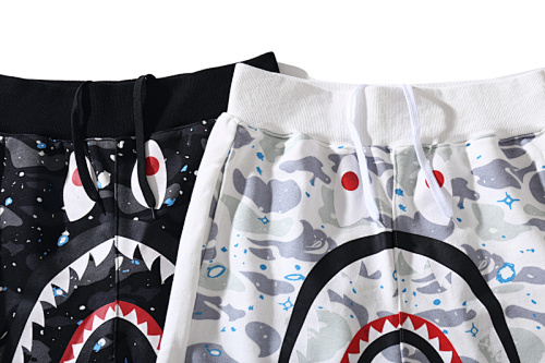 EM Sneakers BAPE Space Camo Wide Sweatshort #8713 White /Black