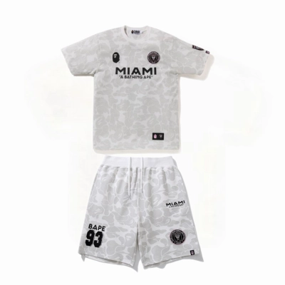 EM Sneakers BAPE x Inter Miami CF Camo T-Shirt & Shorts Sets Gray 01