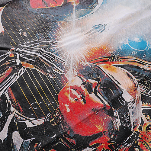 EM Sneakers Godspeed Astronaut Robot Print T-shirt #7031 Black /White /Apricot