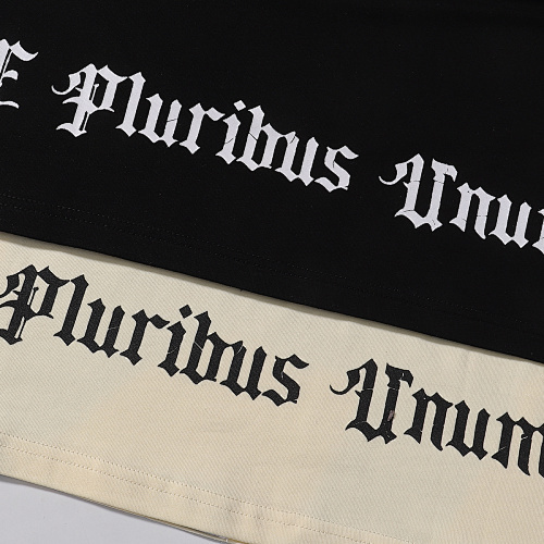 EM Sneakers Godspeed Guitar Skull Denim Print T-Shirt #7030 Black /Apricot