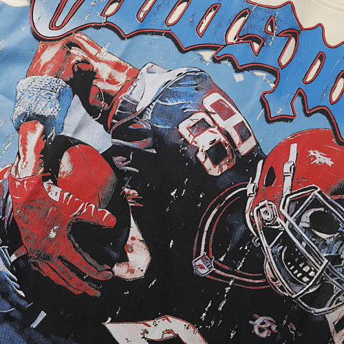 EM Sneakers Godspeed Rugby Player Print T-Shirt #7033 Black /Apricot