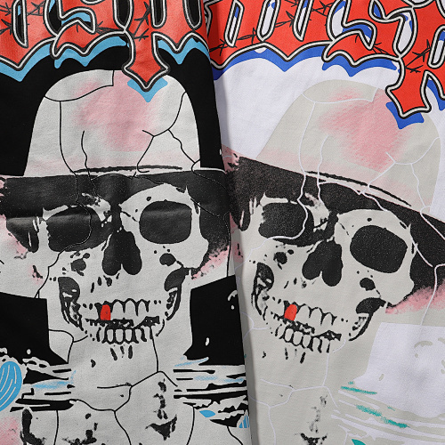 EM Sneakers Godspeed Wild West Skull Cowboy Cactus Print T-shirt #7023 Black /White /Purple