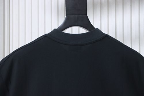 EM Sneakers Balenciaga 24SS Inverted Letter Overlapping Embroidered T-shirt Black