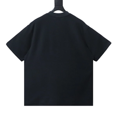 EM Sneakers Balenciaga 24SS Inverted Letter Overlapping Embroidered T-shirt Black 02