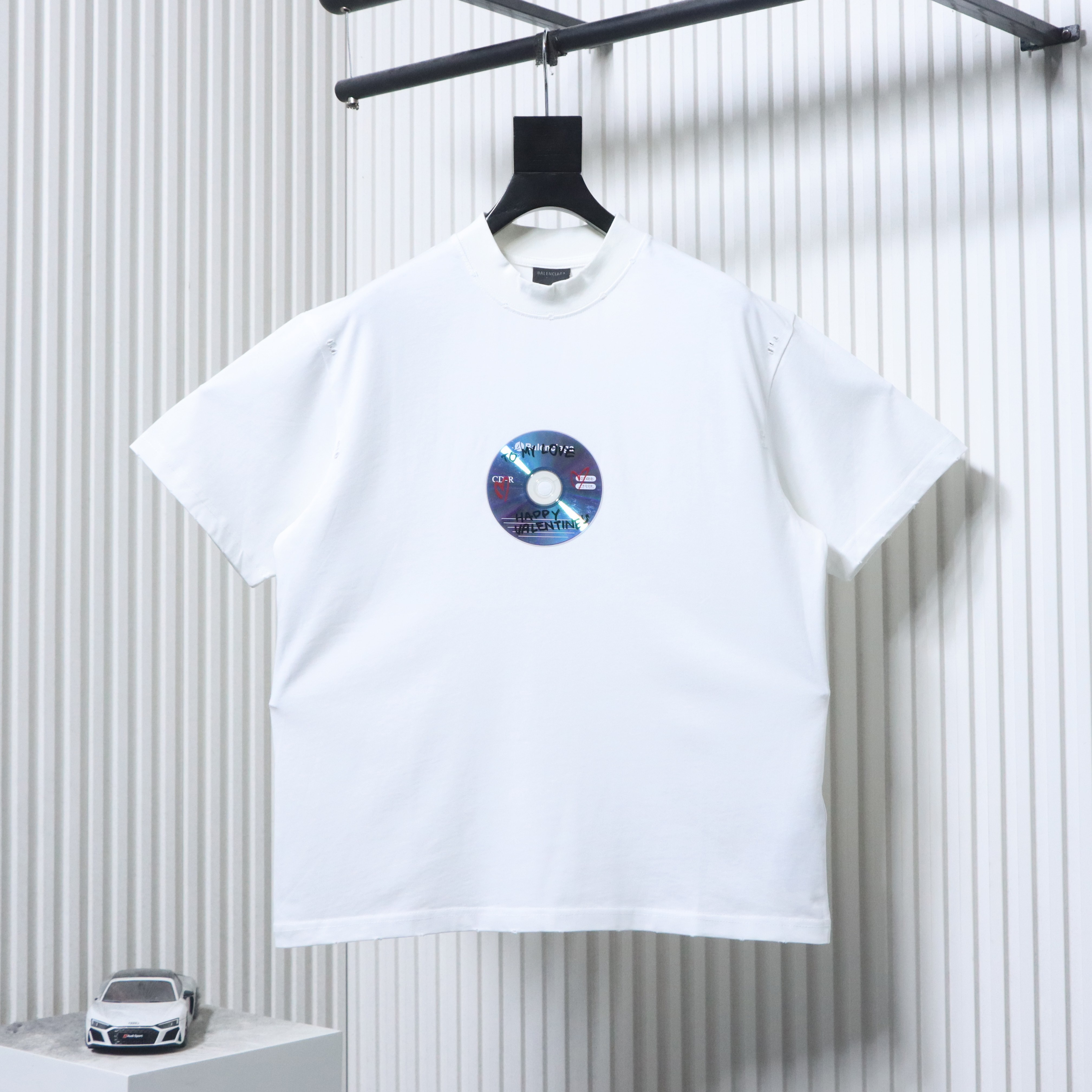 EM Sneakers Balenciaga 24SS Valentine's Day Limited Edition CD T-shirt White