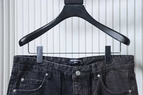 EM Sneakers Balenciaga 25ss Paneled Washed Black Denim Jeans