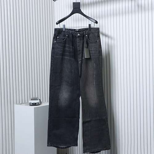 EM Sneakers Balenciaga 25ss Paneled Washed Black Denim Jeans