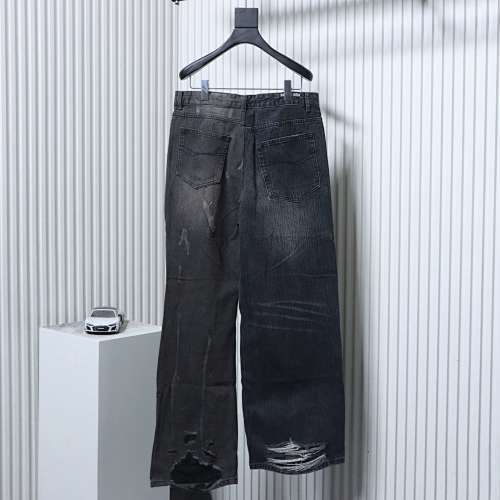 EM Sneakers Balenciaga 25ss Paneled Washed Black Denim Jeans