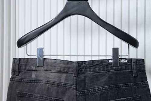 EM Sneakers Balenciaga 25ss Paneled Washed Black Denim Jeans