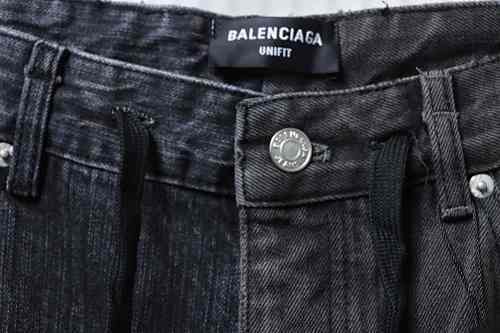 EM Sneakers Balenciaga 25ss Paneled Washed Black Denim Jeans