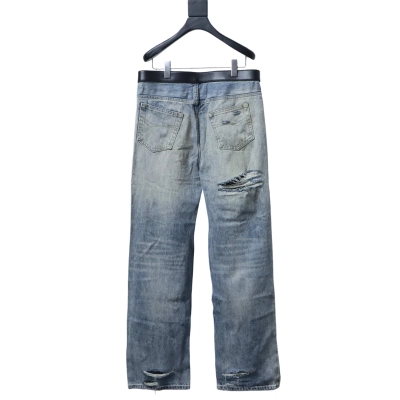 EM Sneakers Balenciaga 25SS Slashed Distressed Jeans Washed Blue 02