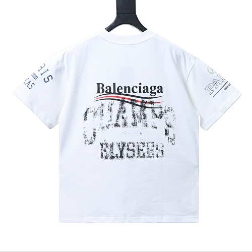 EM Sneakers Balenciaga & Paris Multi-Element Logo Print T-Shirt White