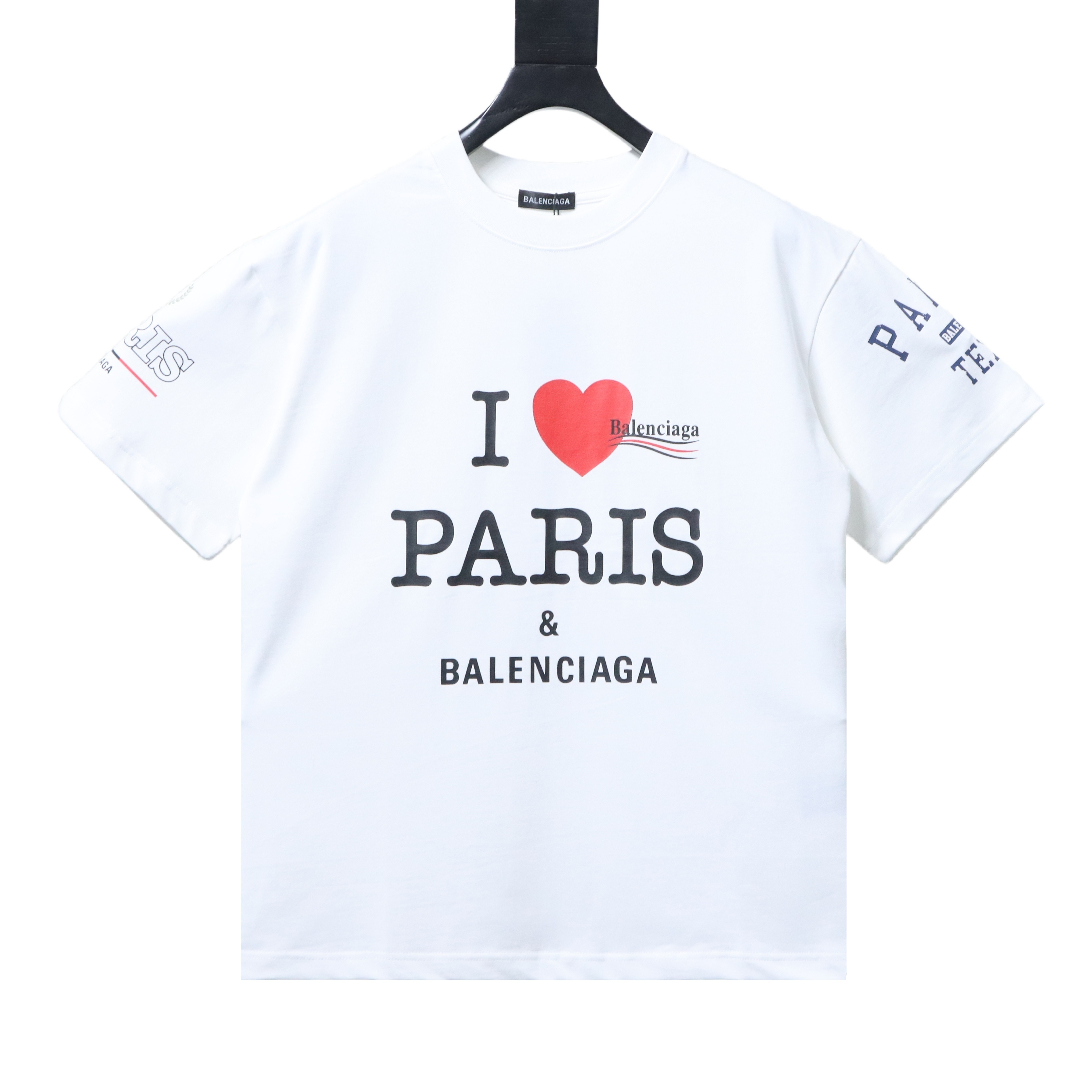 EM Sneakers Balenciaga & Paris Multi-Element Logo Print T-Shirt White