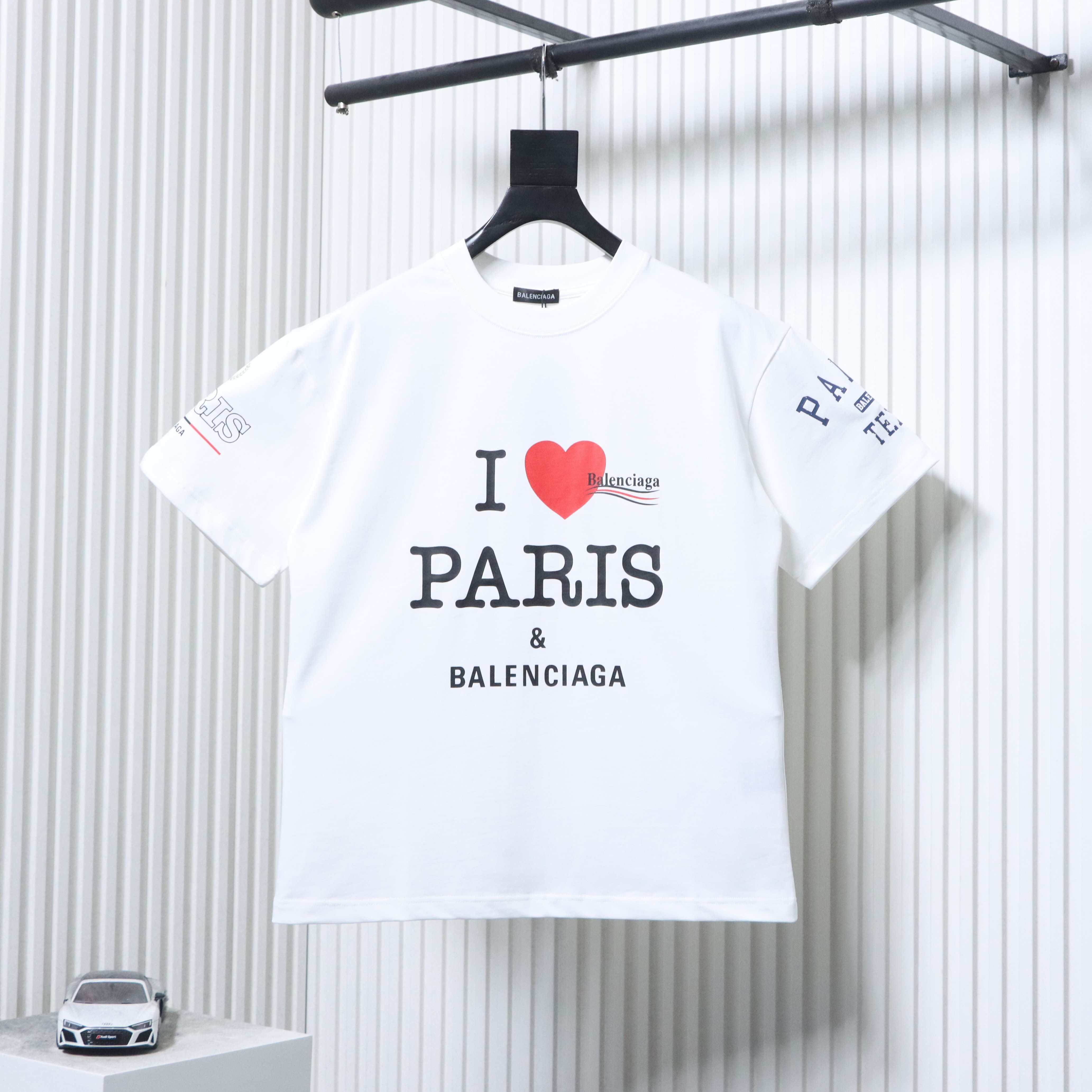 EM Sneakers Balenciaga & Paris Multi-Element Logo Print T-Shirt White