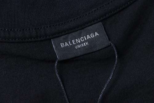 EM Sneakers Balenciaga Distressed T-Shirt with Faded Cola Print and Rips Black