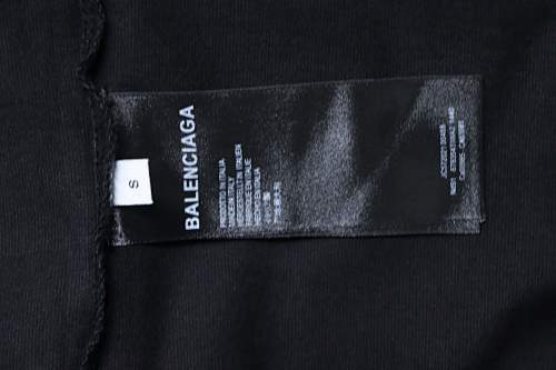 EM Sneakers Balenciaga Distressed T-Shirt with Faded Cola Print and Rips Black