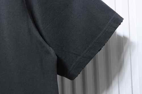 EM Sneakers Balenciaga Distressed T-Shirt with Faded Cola Print and Rips Dark Gray