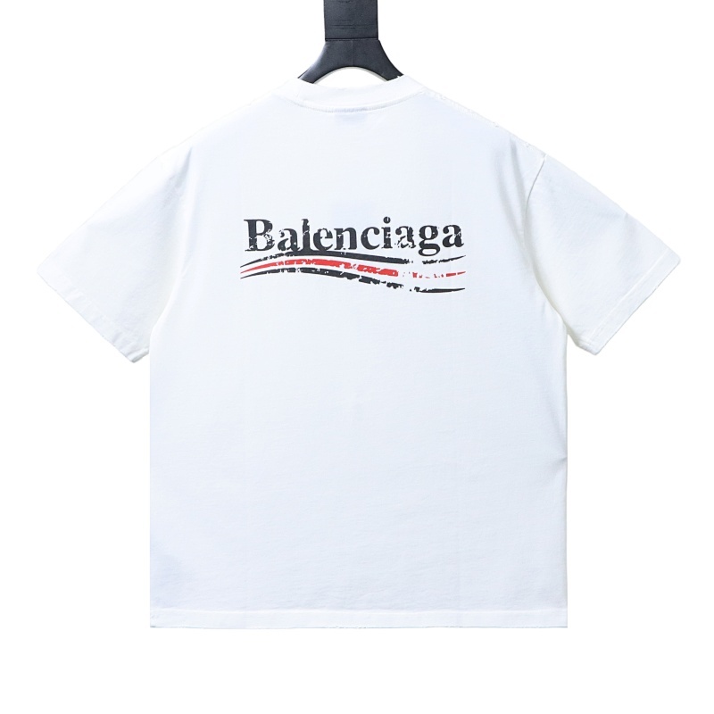 EM Sneakers Balenciaga Distressed T-Shirt with Faded Cola Print and Rips White