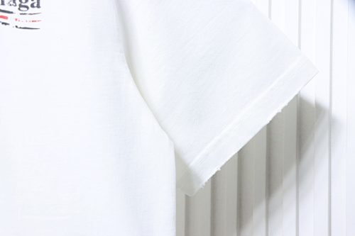 EM Sneakers Balenciaga Distressed T-Shirt with Faded Cola Print and Rips White