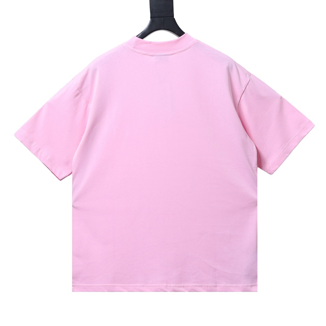 EM Sneakers Balenciaga Fountain Letter Print T-Shirt Pink