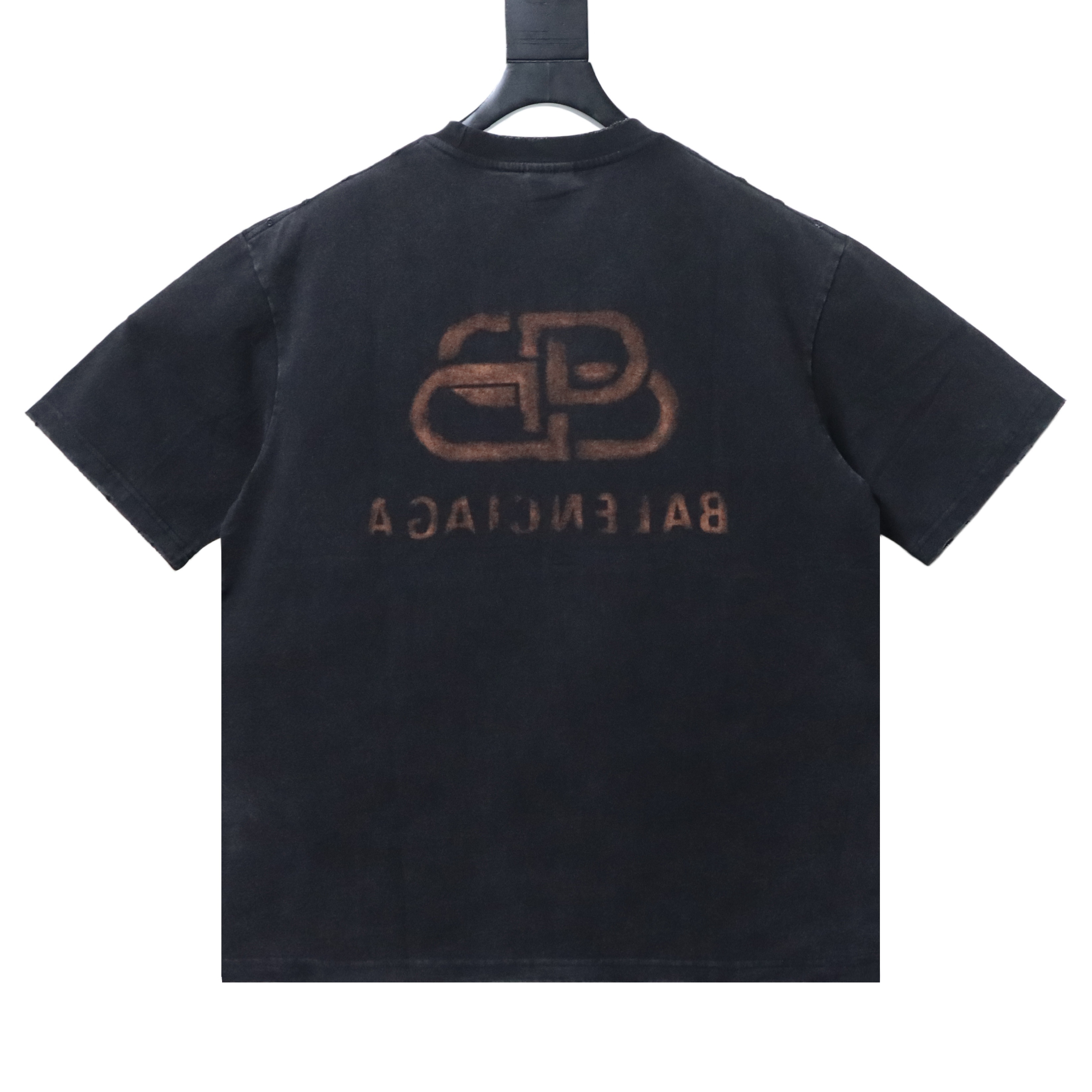 EM Sneakers Balenciaga Heavyweight Snow-Washed Distressed Buckle-Print T-Shirt Black