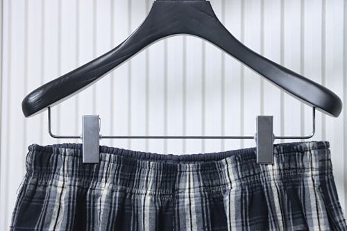 EM Sneakers Balenciaga Paneled Plaid Sweatpants Dark Grey