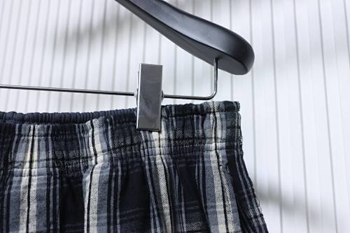 EM Sneakers Balenciaga Paneled Plaid Sweatpants Dark Grey