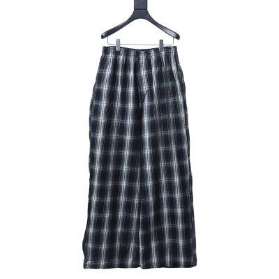 EM Sneakers Balenciaga Paneled Plaid Sweatpants Dark Grey 01