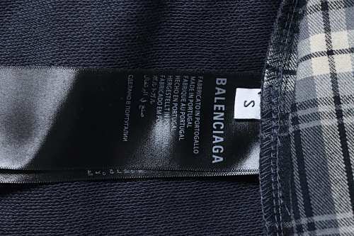 EM Sneakers Balenciaga Paneled Plaid Sweatpants Dark Grey