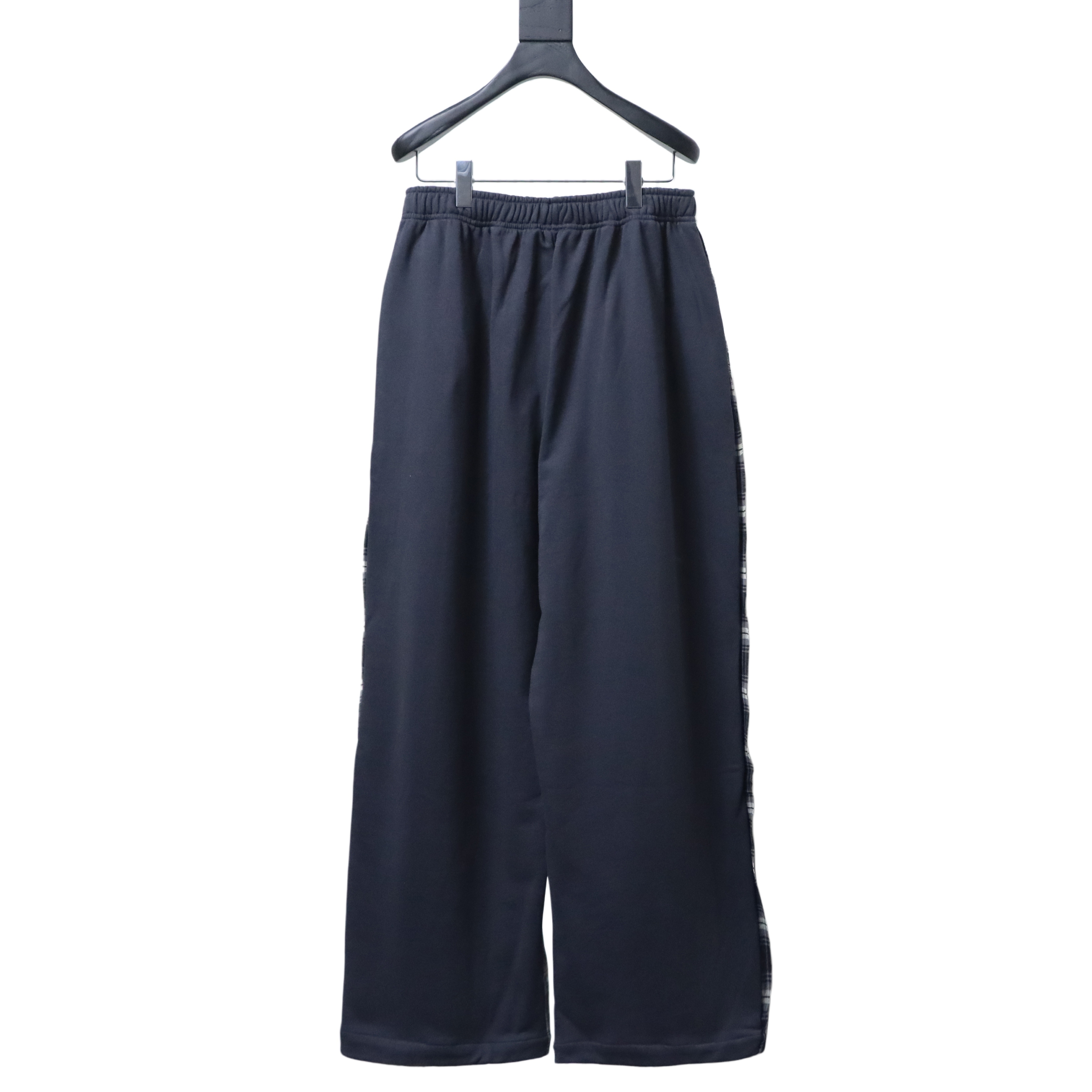 EM Sneakers Balenciaga Paneled Plaid Sweatpants Dark Grey