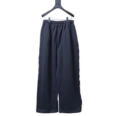 EM Sneakers Balenciaga Paneled Plaid Sweatpants Dark Grey 02