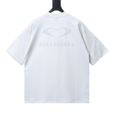 EM Sneakers Balenciaga Qixi Valentine's Day Limited Edition T-Shirt with Heart Logo White 02