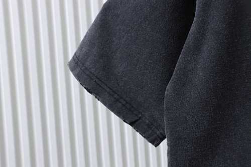 EM Sneakers Balenciaga Reversed Double-B Logo Print Washed Distressed T-Shirt Black