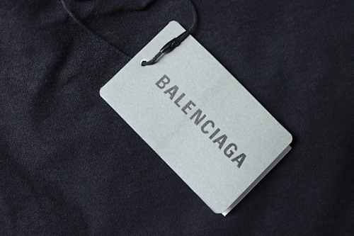 EM Sneakers Balenciaga Reversed Double-B Logo Print Washed Distressed T-Shirt Black