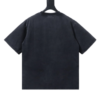 EM Sneakers Balenciaga Reversed Double-B Logo Print Washed Distressed T-Shirt Black 02