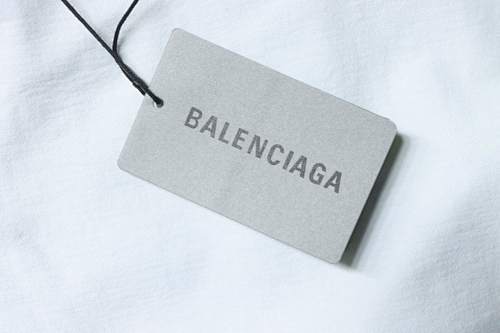 EM Sneakers Balenciaga Reversed Double-B Logo Print Washed Distressed T-Shirt White