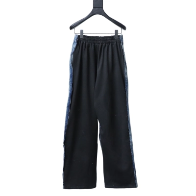 EM Sneakers Balenciaga SS24 Patchwork Black Floral & Grey Denim Jeans 02